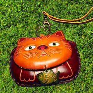 Cat Leather Coin Purse